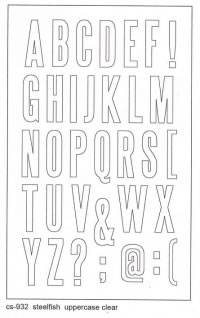 Fontwerks - Steelfish Outline uppercase alpha (sold individually)